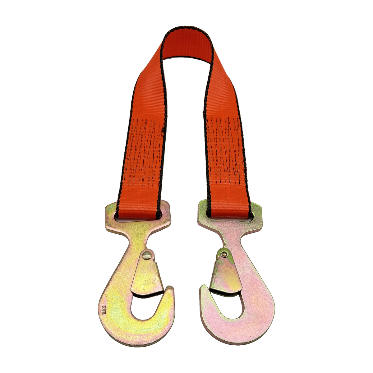 2" x 24" 1-Ply Strap Extension w/2" Tapered Flat Snap Hook on Each End - Orange