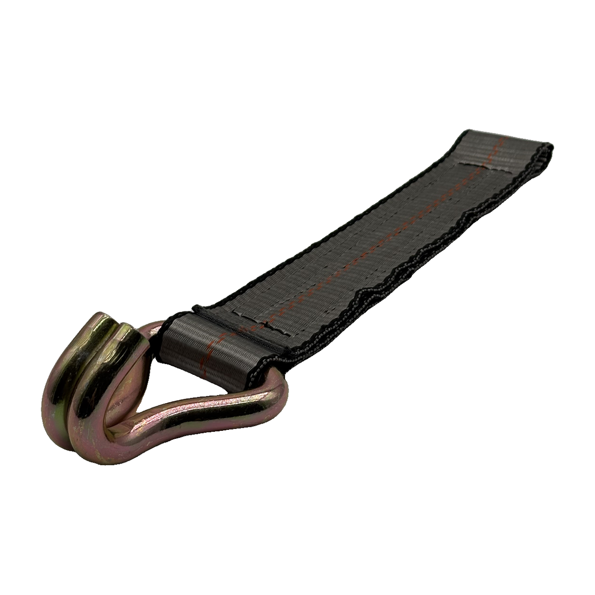 2" x 12" Heavy-Duty 3 Ply Center Short End/Ratchet Buckle End w/Extreme Duty 2" Double "J" Hook - Gray