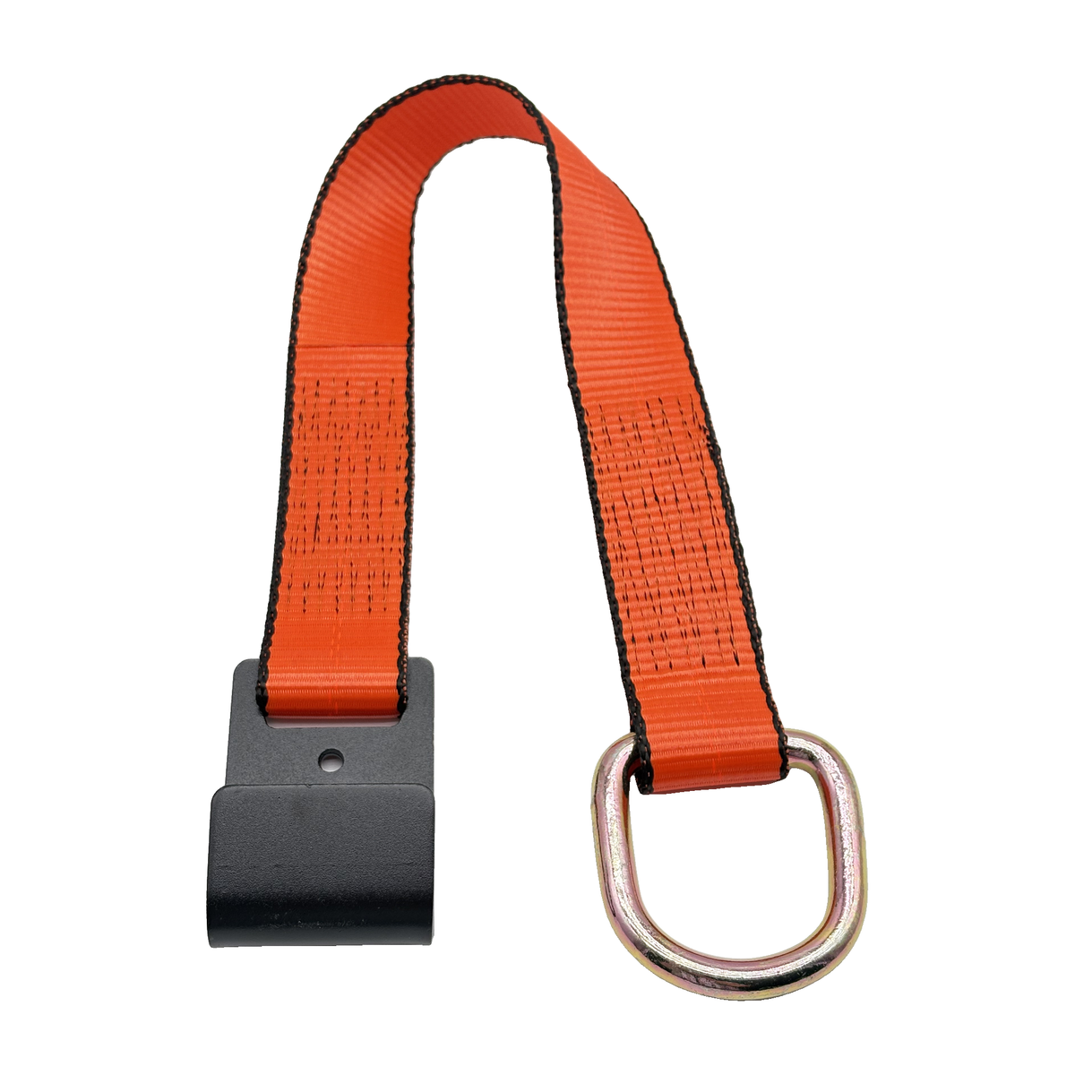 2" x 24" 1-Ply Strap Extension w/D-Ring on One End w/Flat Hook on Opposite End - Orange