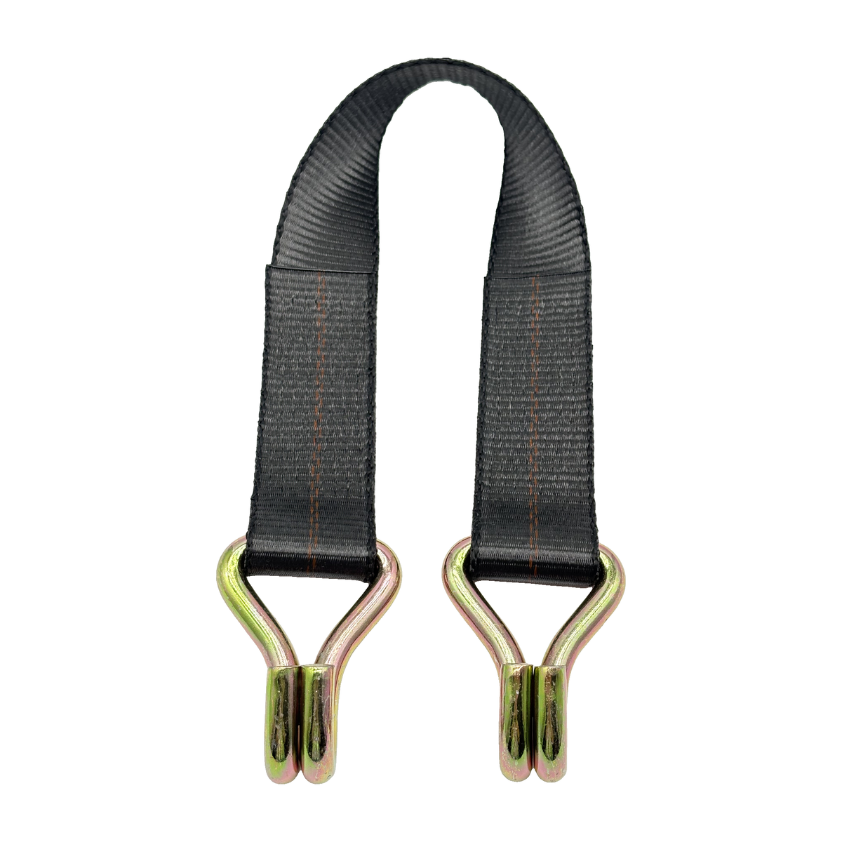 2" x 24" 1-Ply Strap Extension w/HD Double J Hook on Both Ends - Black