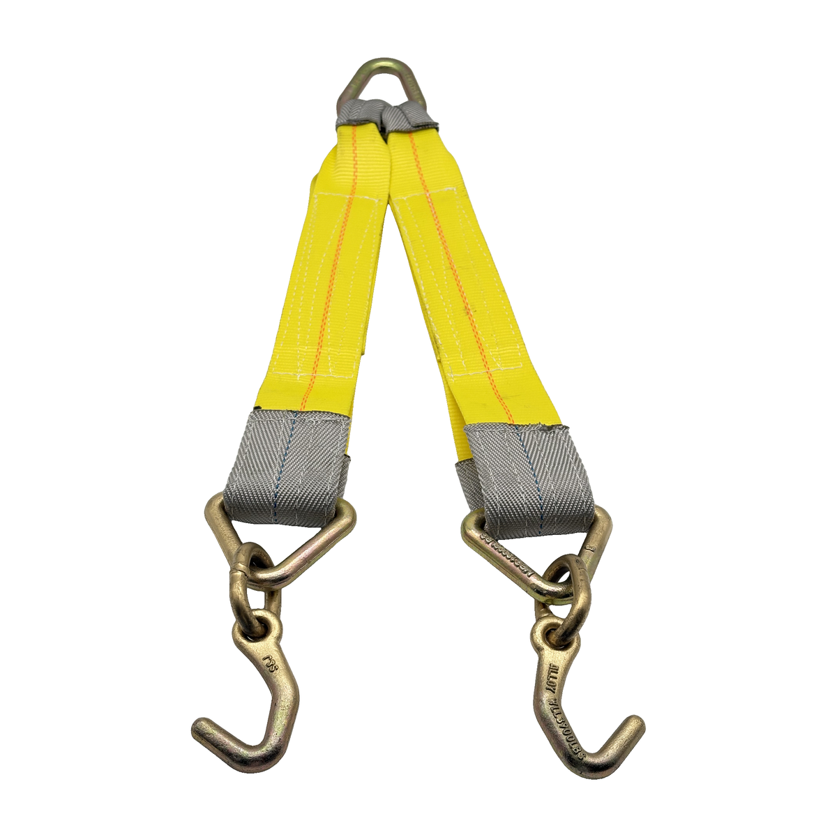 G70 V-Bridle HD Tow Strap w/3"x24" 3-Ply Center Legs w/Wear Pad Protected Eyes w/G70 Forged 5/8" Pear Link w/3" Forged Delta w/G70 Forged Datsun J Frame Hooks