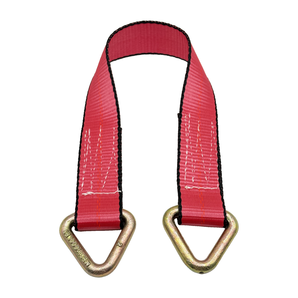 2" x 24" 1-Ply Axle Strap w/2" Forged Delta Ring on Both Ends - Red