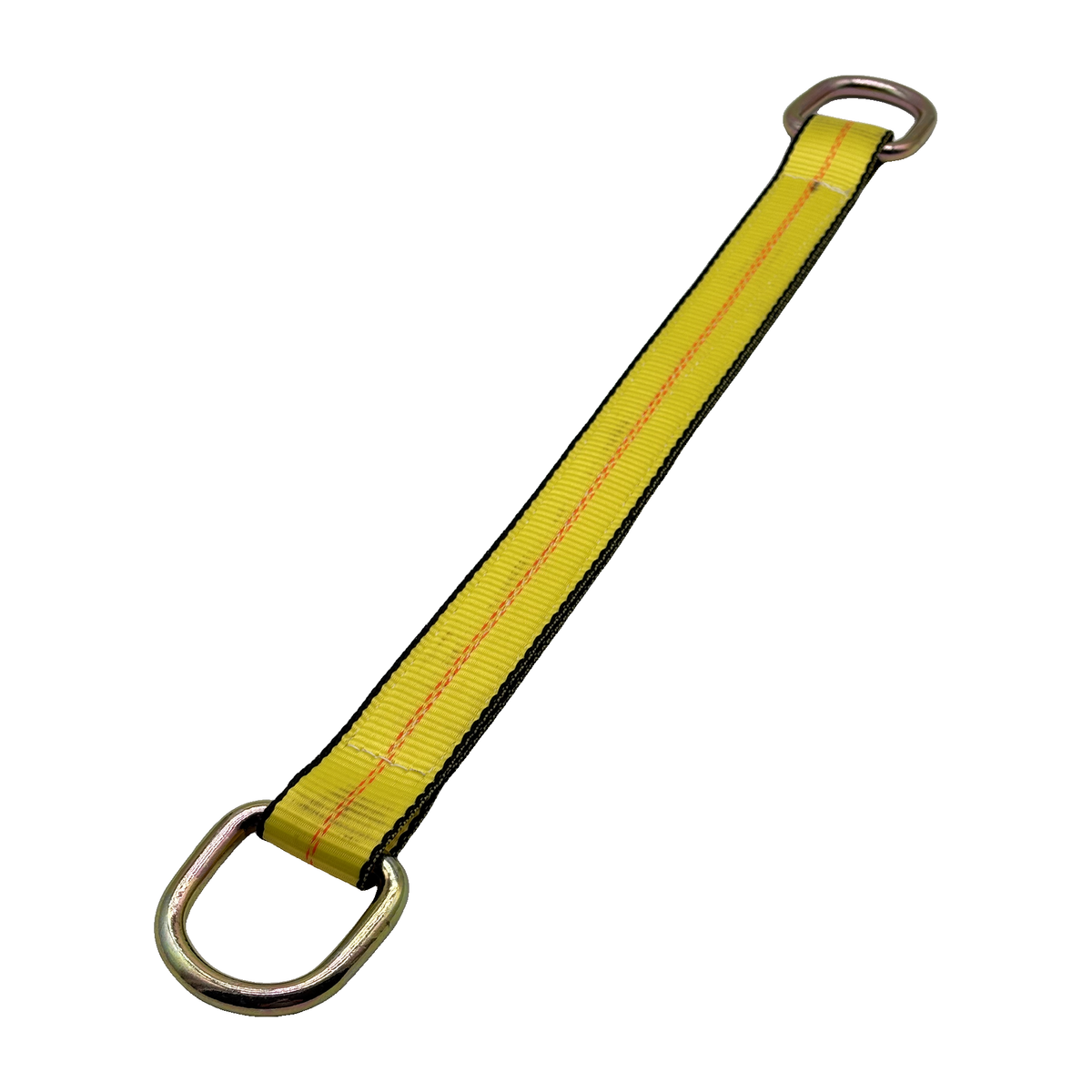 2" x 24" 3-Ply Center HD Axle Strap w/2" Heavy-Duty D-Ring on Both Ends - Yellow