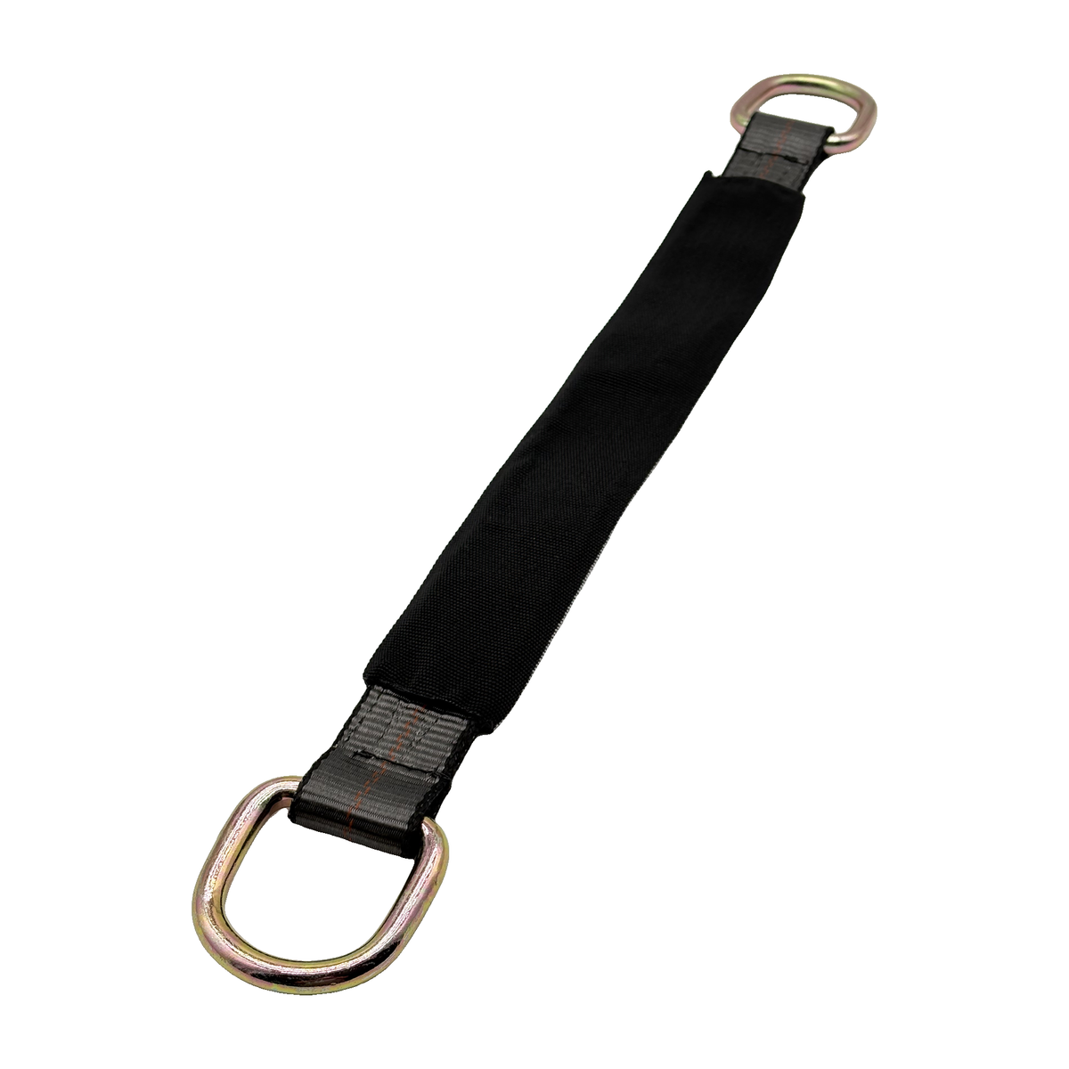 2" x 24" 1-Ply Axle Strap w/2" Heavy-Duty D-Ring on Both Ends w/Black Protective Wear Sleeve - Gray