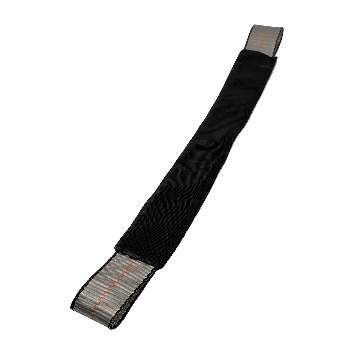 2" x 24" 1-Ply Axle Strap w/4" Sewn Loops on Both Ends w/Black Protective Wear Sleeve - Gray