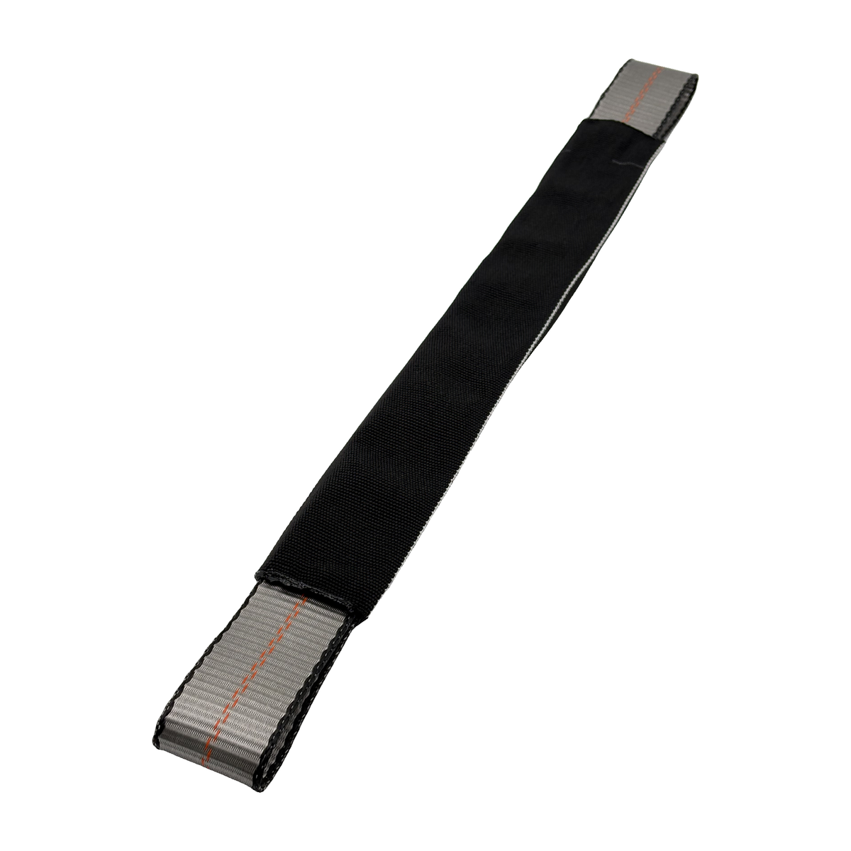 2" x 24" 3-Ply Center HD Axle Strap w/4" Sewn Loops on Both Ends w/Black Protective Wear Sleeve - Gray