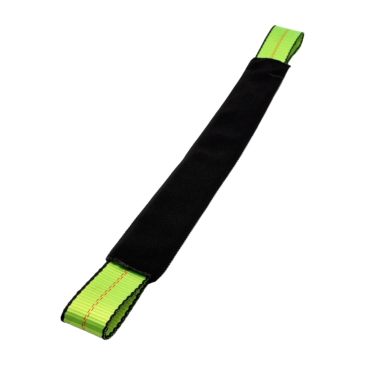 2" x 24" 3-Ply Center HD Axle Strap w/4" Sewn Loops on Both Ends w/Black Protective Wear Sleeve - Green