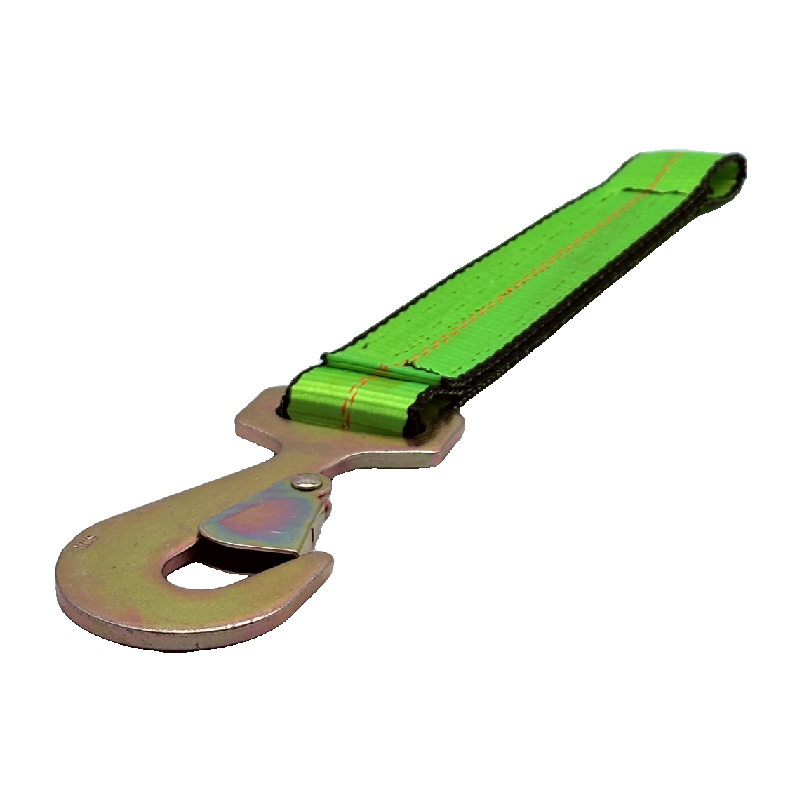 2" x 12" Heavy-Duty 3 Ply Center Short End/Ratchet Buckle End w/2" Tapered Flat Snap Hook - Green