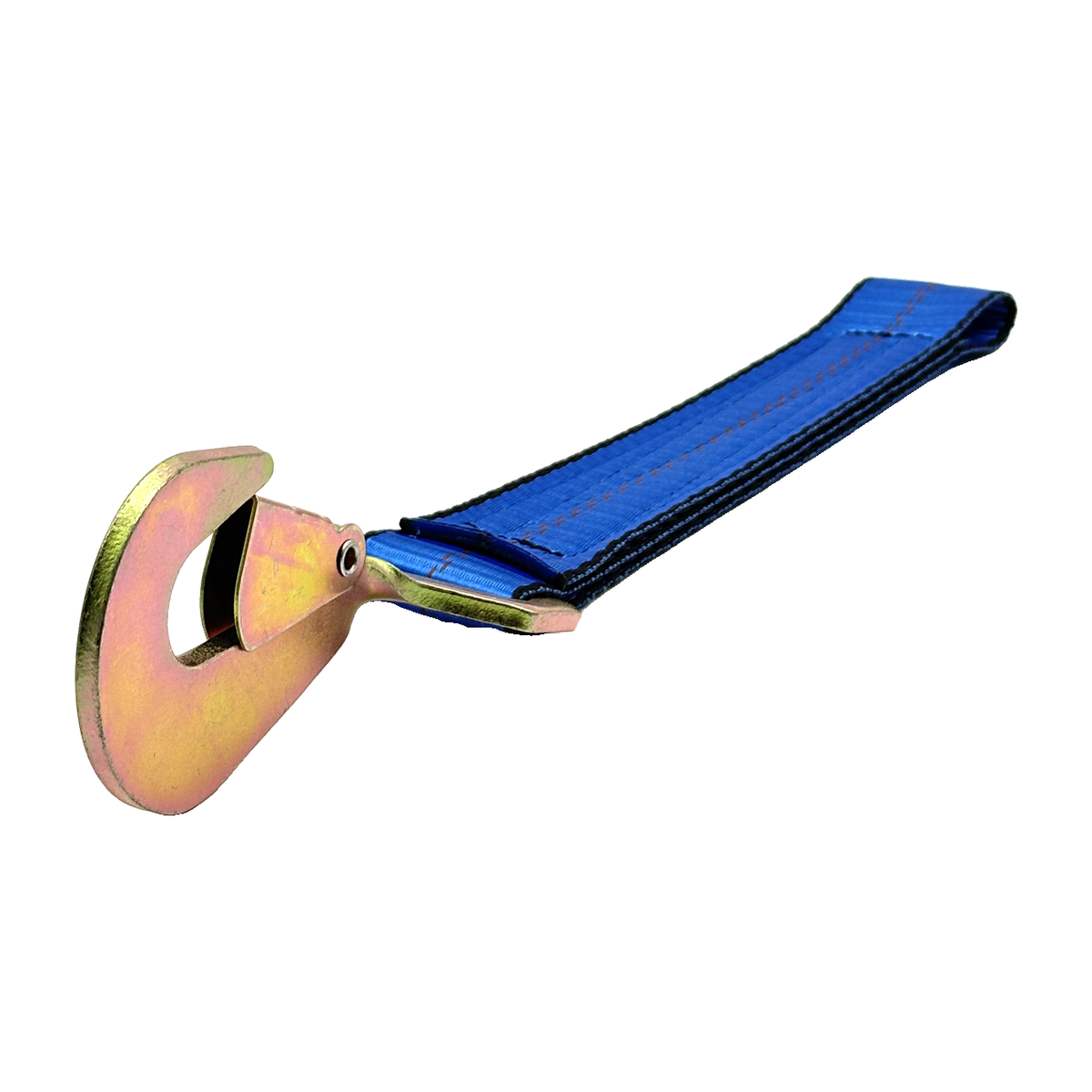 2" x 12" HD 3 Ply Center Short End/Ratchet Buckle End w/2'' Twisted Flat Snap Hook - Blue