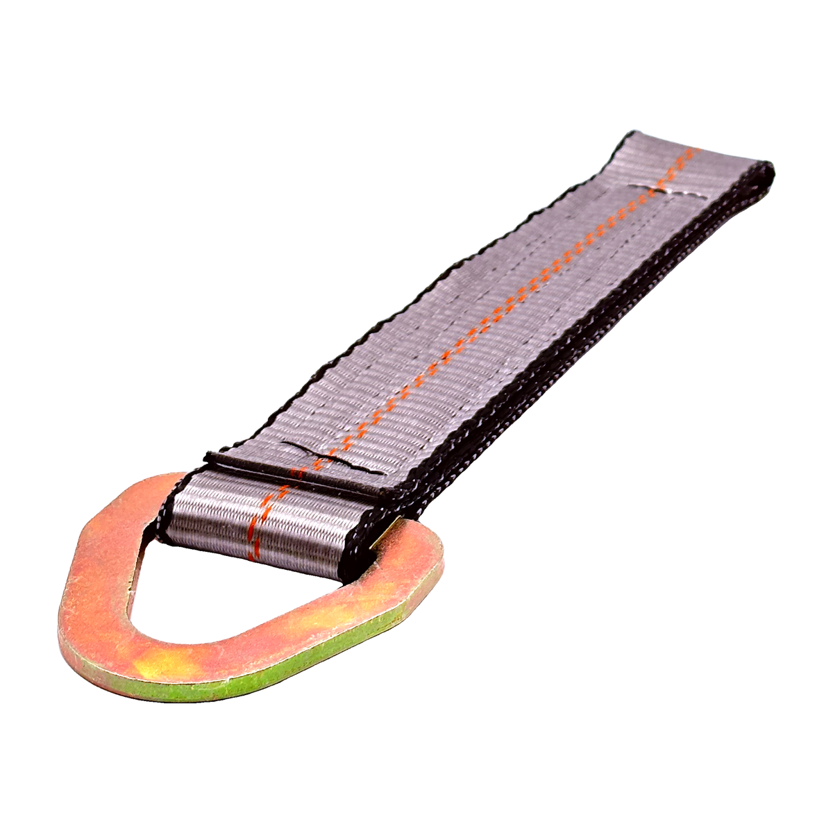 2" x 12" HD 3 Ply Center Short End/Ratchet Buckle End w/2'' Flat Delta Ring - Gray