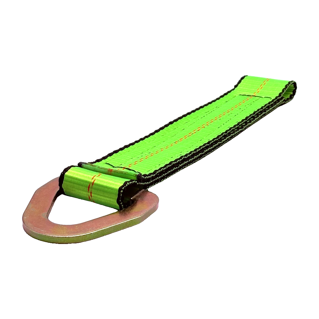 2" x 12" HD 3 Ply Center Short End/Ratchet Buckle End w/2'' Flat Delta Ring - Green