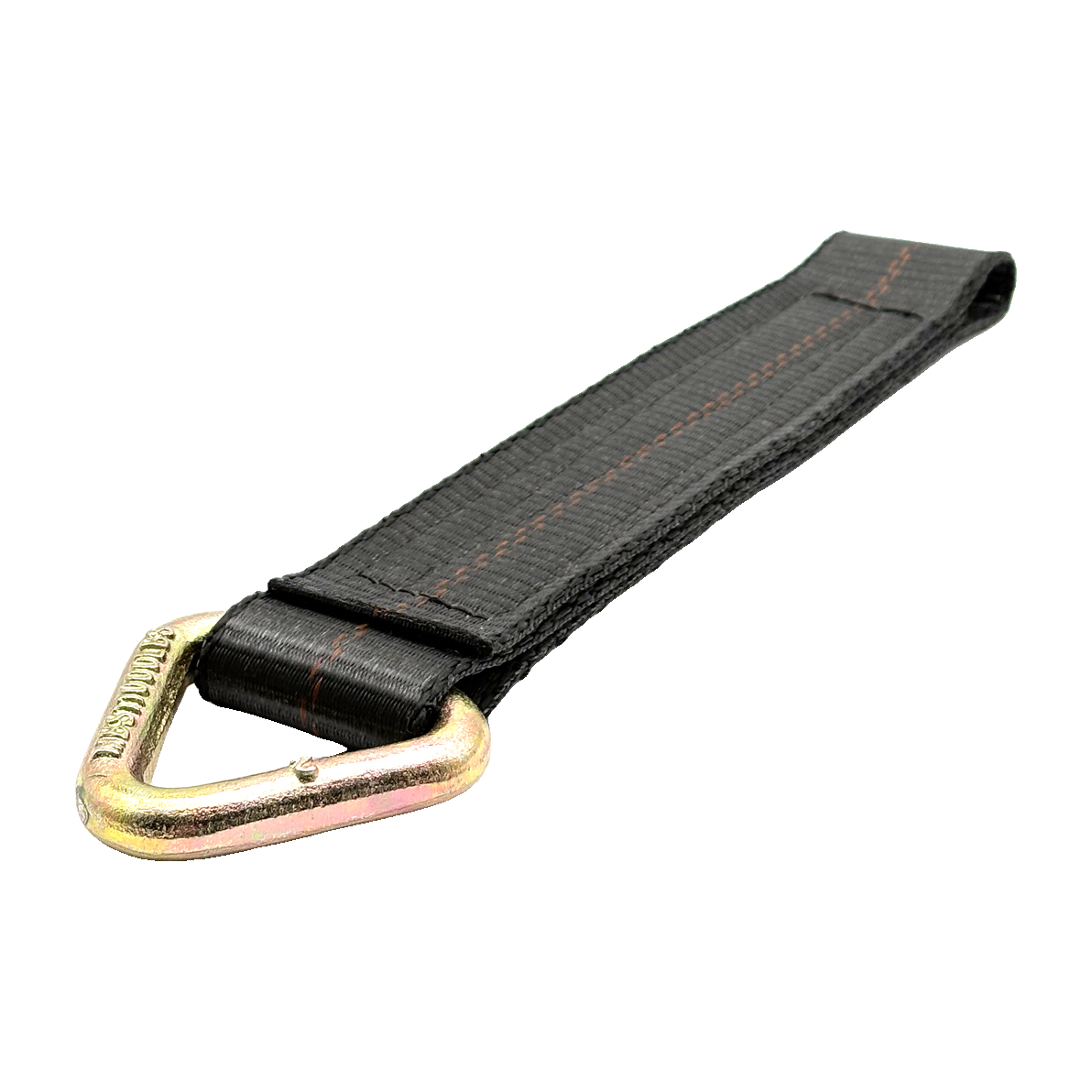 2" x 12" HD 3 Ply Center Short End/Ratchet Buckle End w/2'' Forged Flat Delta Ring - Black