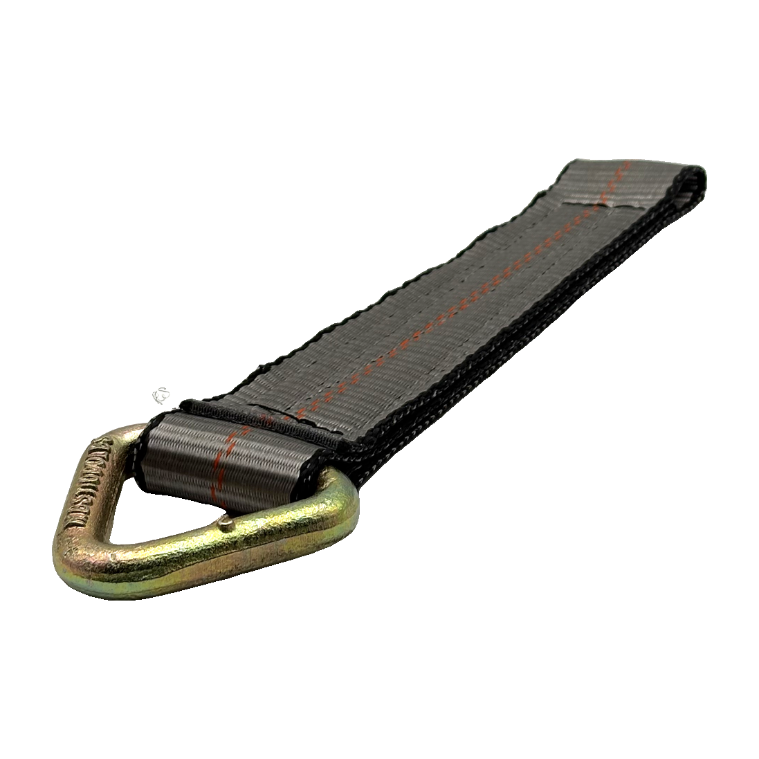 2" x 12" HD 3 Ply Center Short End/Ratchet Buckle End w/2'' Forged Flat Delta Ring - Gray