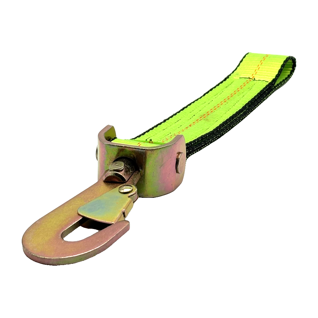 2" x 12" HD 3 Ply Center Short End/Ratchet Buckle End w/2'' Swivel Flat Snap Hook - Green