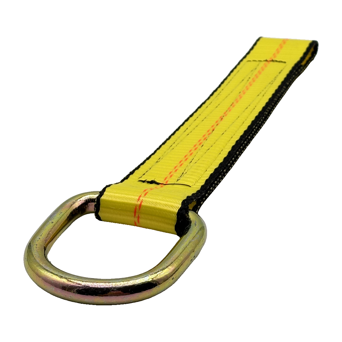 2" x 12" Heavy-Duty 3 Ply Center Short End/Ratchet Buckle End w/2" D-Ring - Yellow