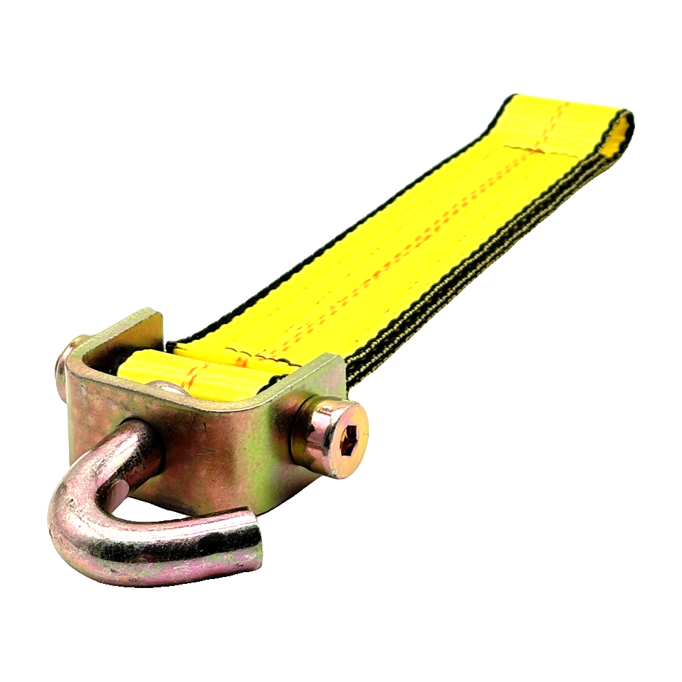 2" x 12" HD 3 Ply Center Short End/Ratchet Buckle End w/2'' Swivel ''J'' Hook - Yellow