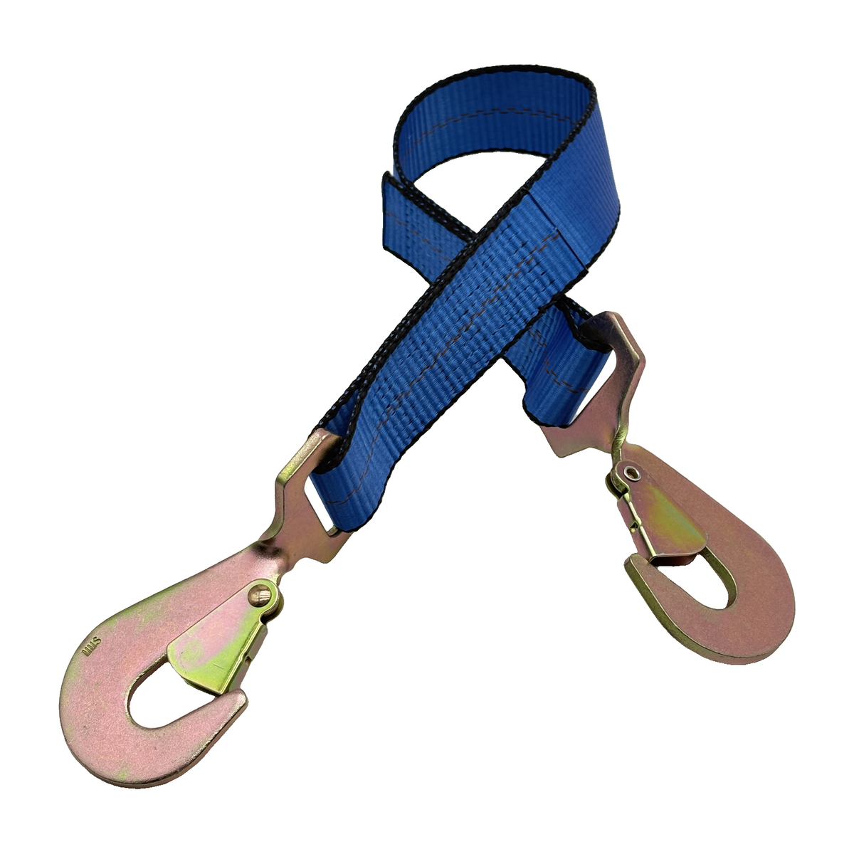 2" x 24" 1-Ply Strap Extension w/Twisted Flat Snap Hooks on Each End - Blue