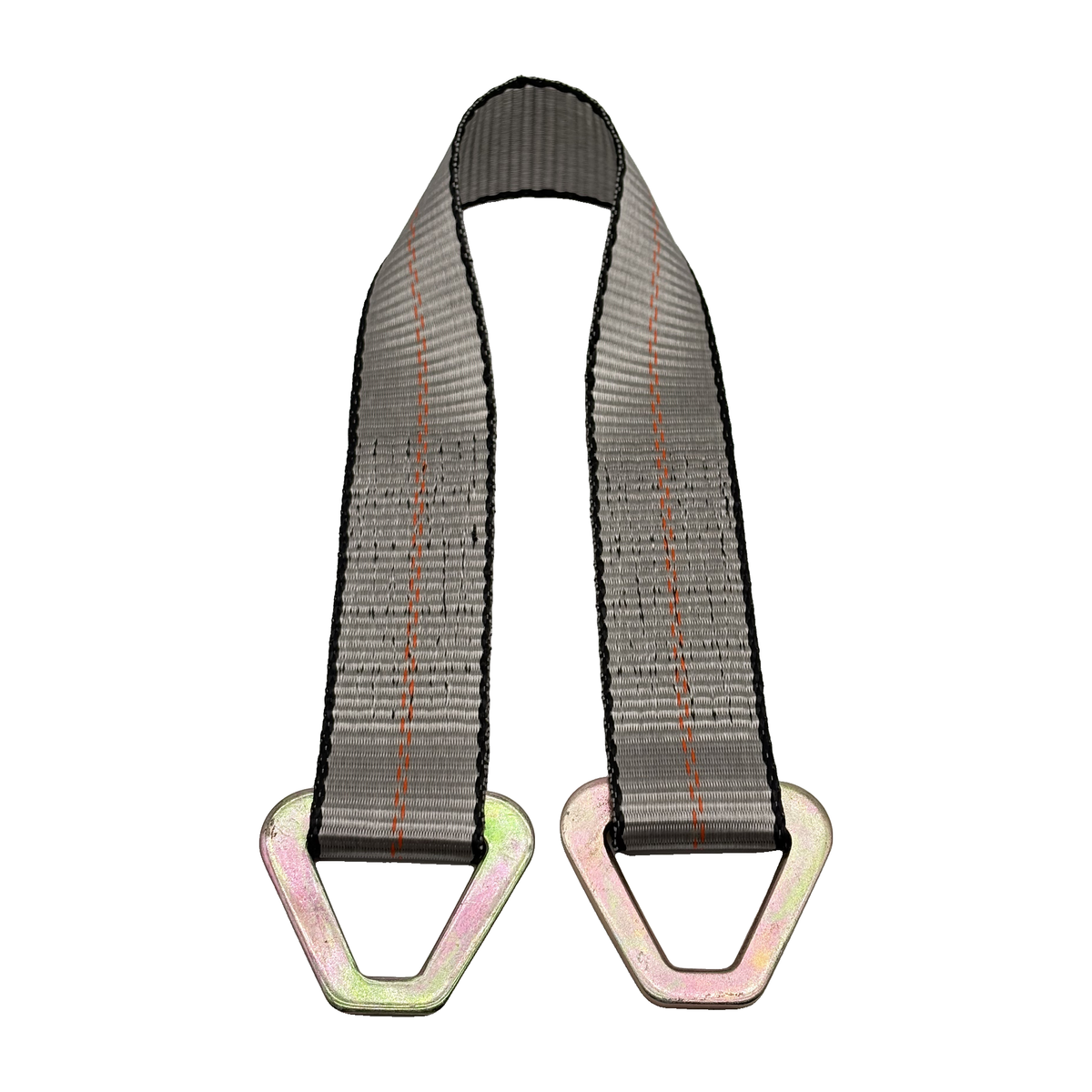 2" x 24" 1-Ply Strap Extension w/2" Flat Delta Ring on Each End - Gray