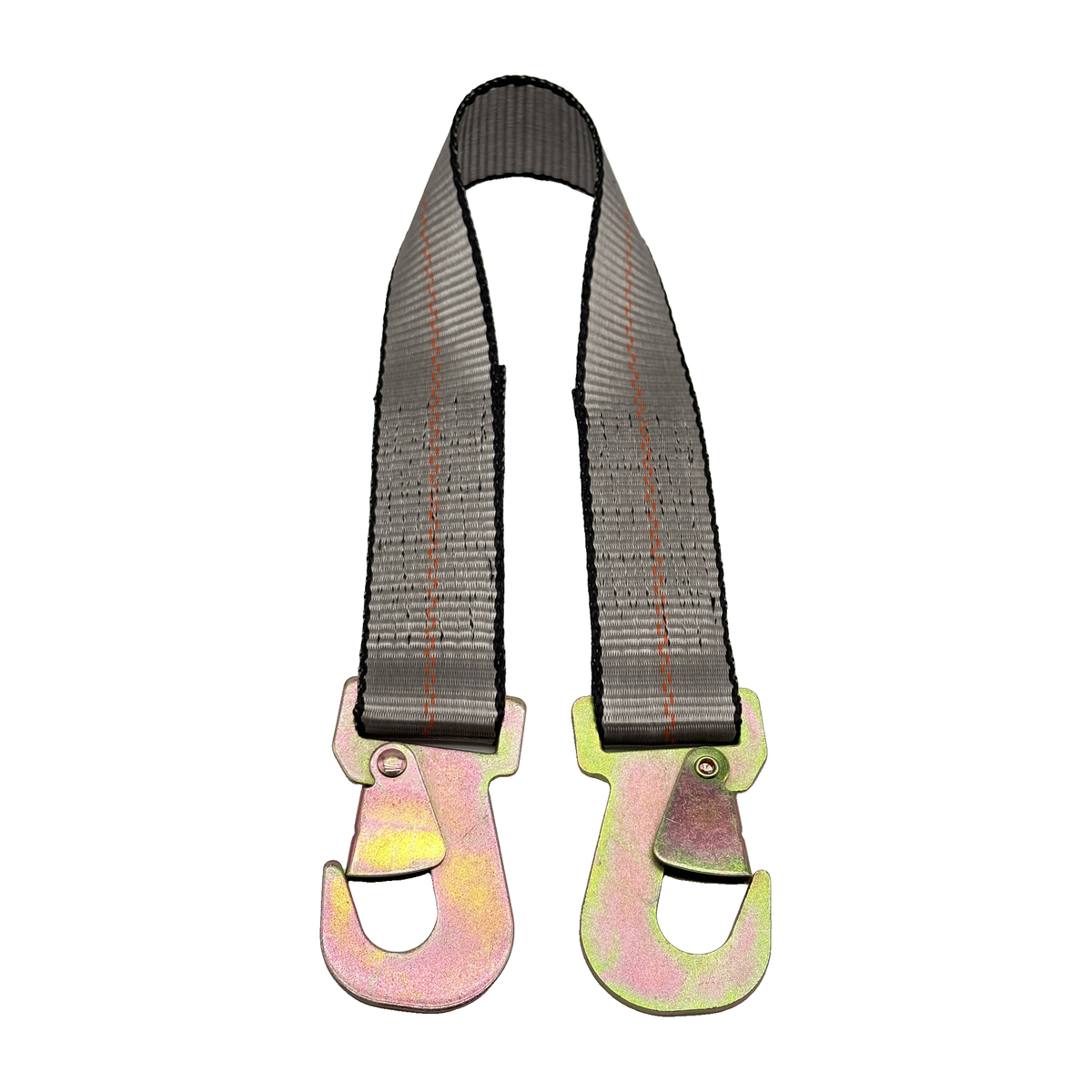 2" x 24" 1-Ply Strap Extension w/2" Flat Snap Hook on Each End - Gray