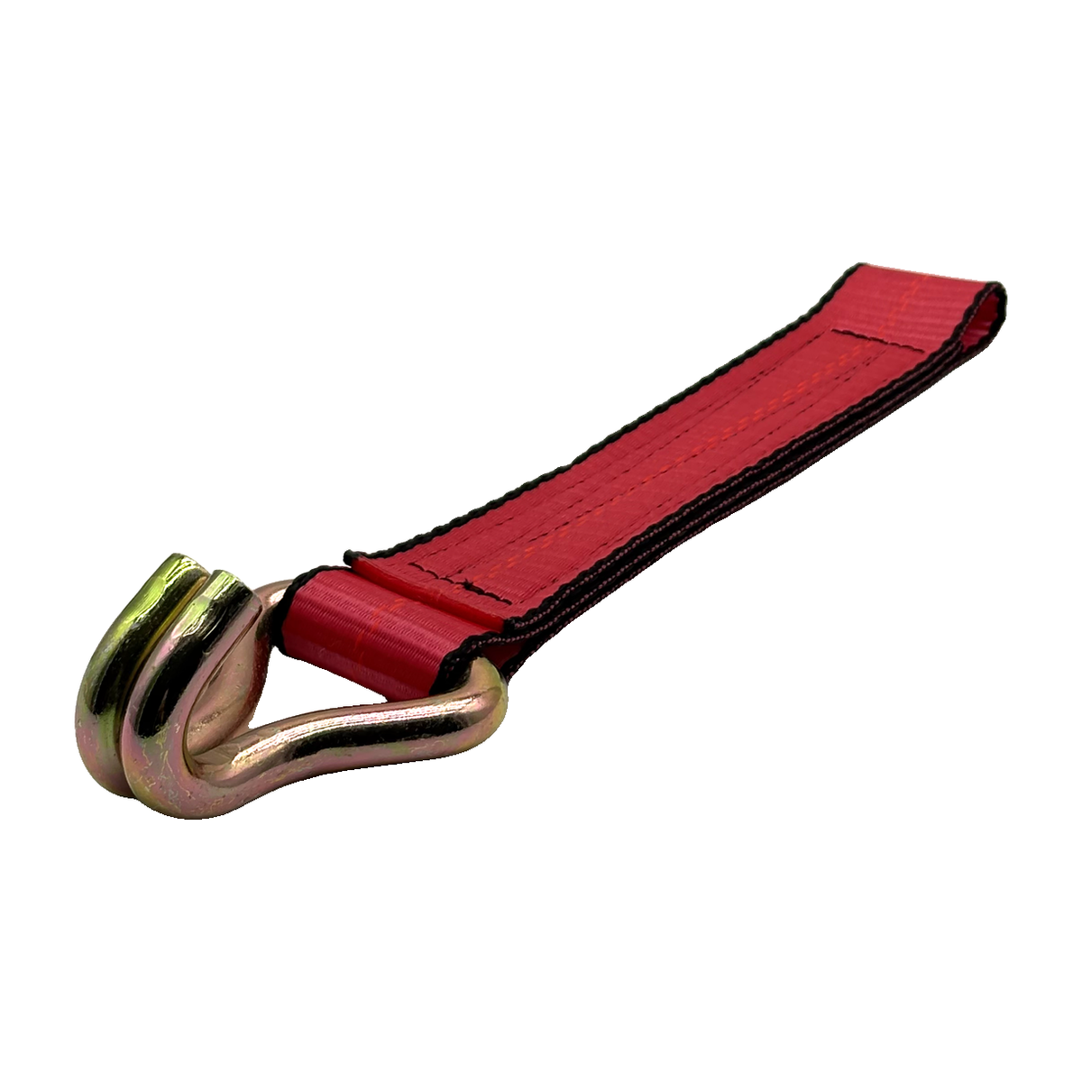 2" x 12" HD 3 Ply Center Short End/Ratchet Buckle End w/Extreme Duty 2" Double "J" Hook - Red