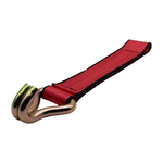2" x 12" HD 3 Ply Center Short End/Ratchet Buckle End w/Extreme Duty 2" Double "J" Hook - Red