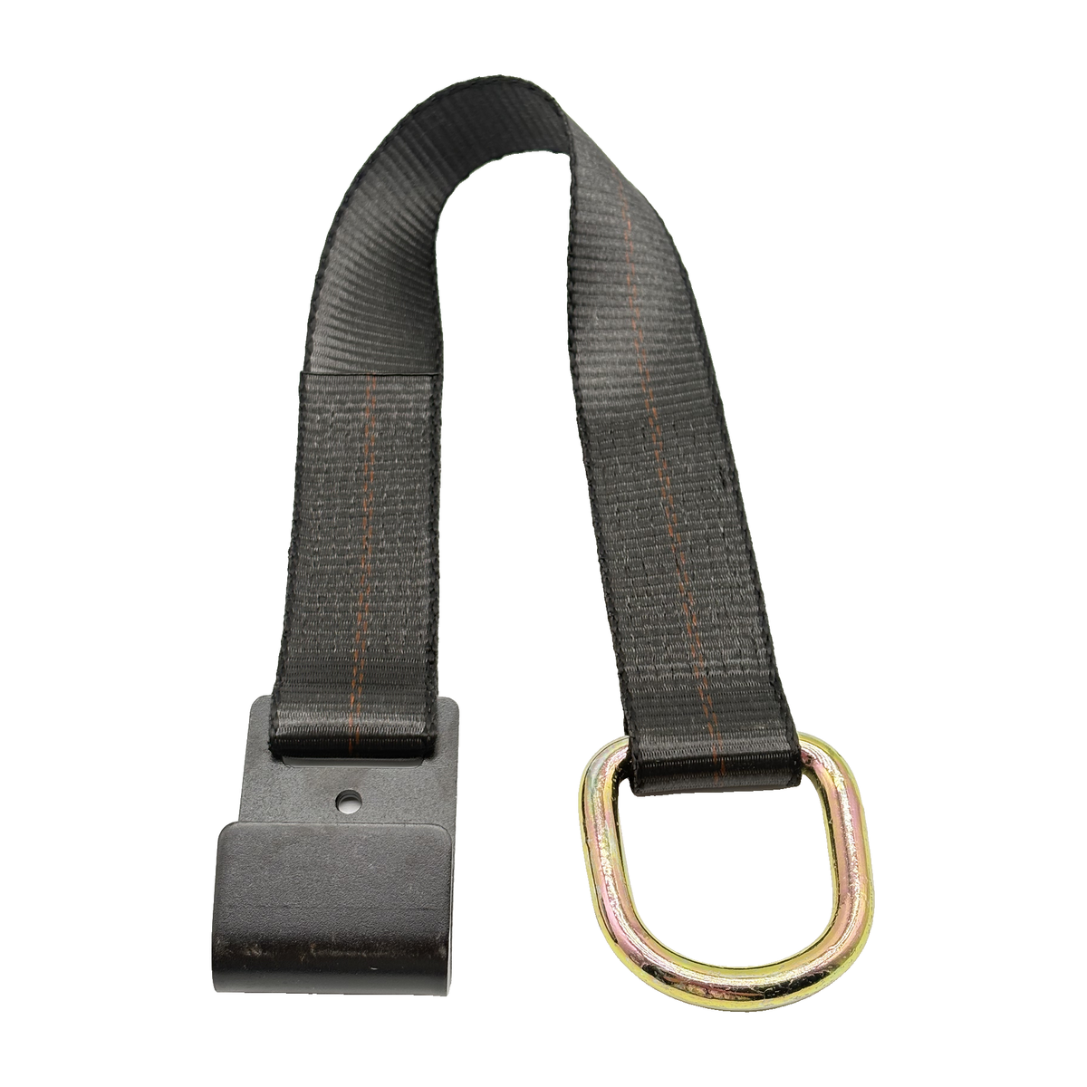 2" x 24" 1-Ply Strap Extension w/D-Ring on One End w/Flat Hook on Opposite End - Black