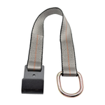 2" x 24" 1-Ply Strap Extension w/D-Ring on One End w/Flat Hook on Opposite End - Gray