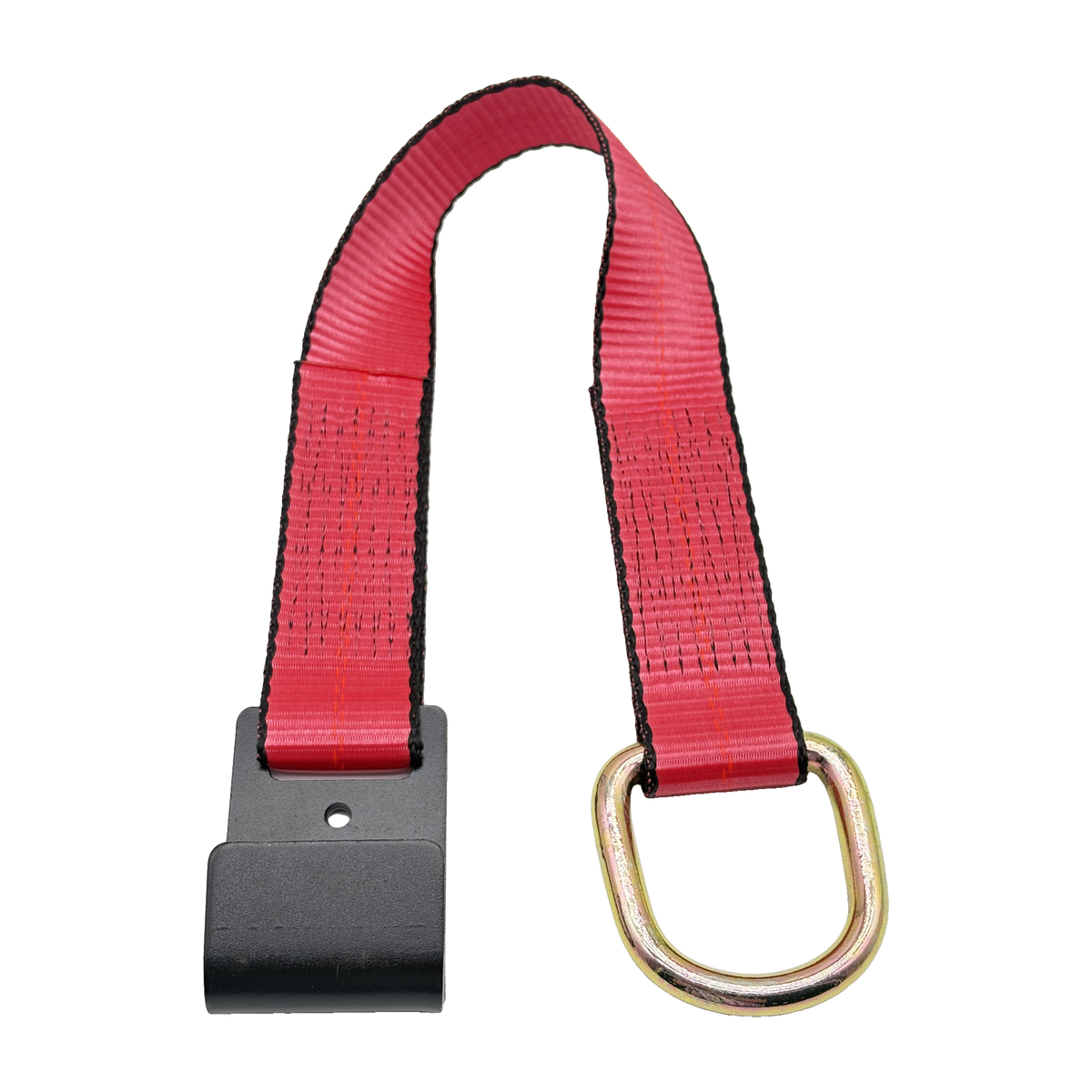 2" x 24" 1-Ply Strap Extension w/D-Ring on One End w/Flat Hook on Opposite End - Red