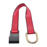 2" x 24" 1-Ply Strap Extension w/D-Ring on One End w/Flat Hook on Opposite End - Red