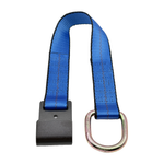 2" x 24" 1-Ply Strap Extension w/D-Ring on One End w/Flat Hook on Opposite End - Blue