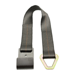 2" x 24" 1-Ply Strap Extension w/Flat Delta Ring on One End w/Flat Snap Hook on Opposite End - Black