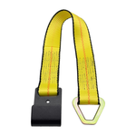 2" x 24" 1-Ply Strap Extension w/Flat Delta Ring on One End w/Flat Snap Hook on Opposite End - Yellow