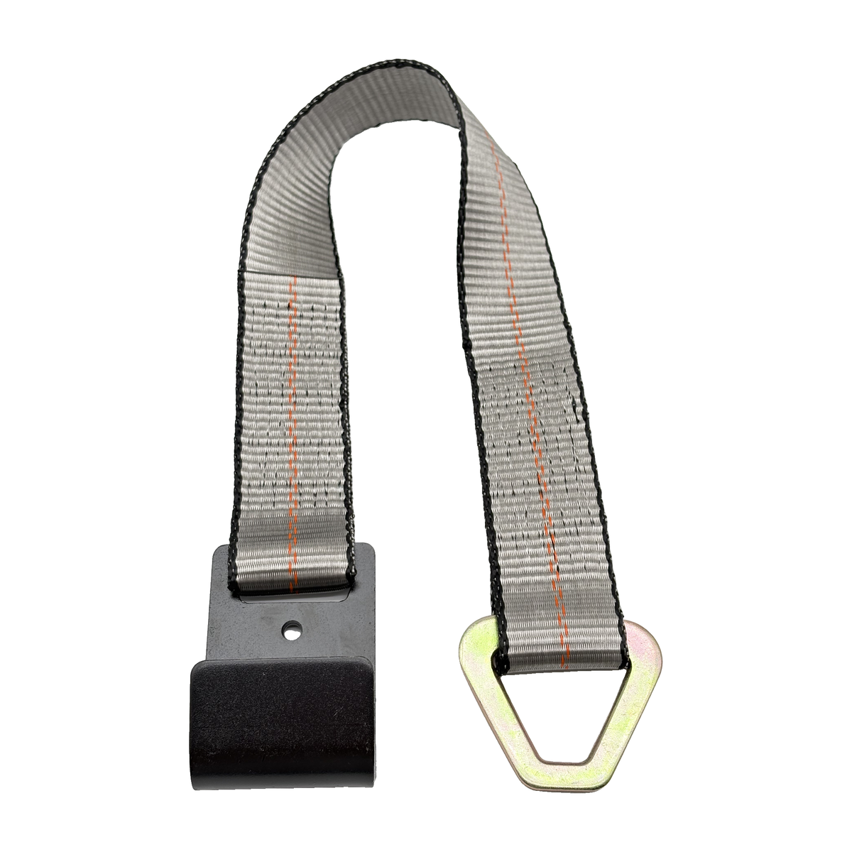 2" x 24" 1-Ply Strap Extension w/Flat Delta Ring on One End w/Flat Snap Hook on Opposite End - Gray