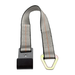 2" x 24" 1-Ply Strap Extension w/Flat Delta Ring on One End w/Flat Snap Hook on Opposite End - Gray