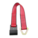 2" x 24" 1-Ply Strap Extension w/Flat Delta Ring on One End w/Flat Snap Hook on Opposite End - Red