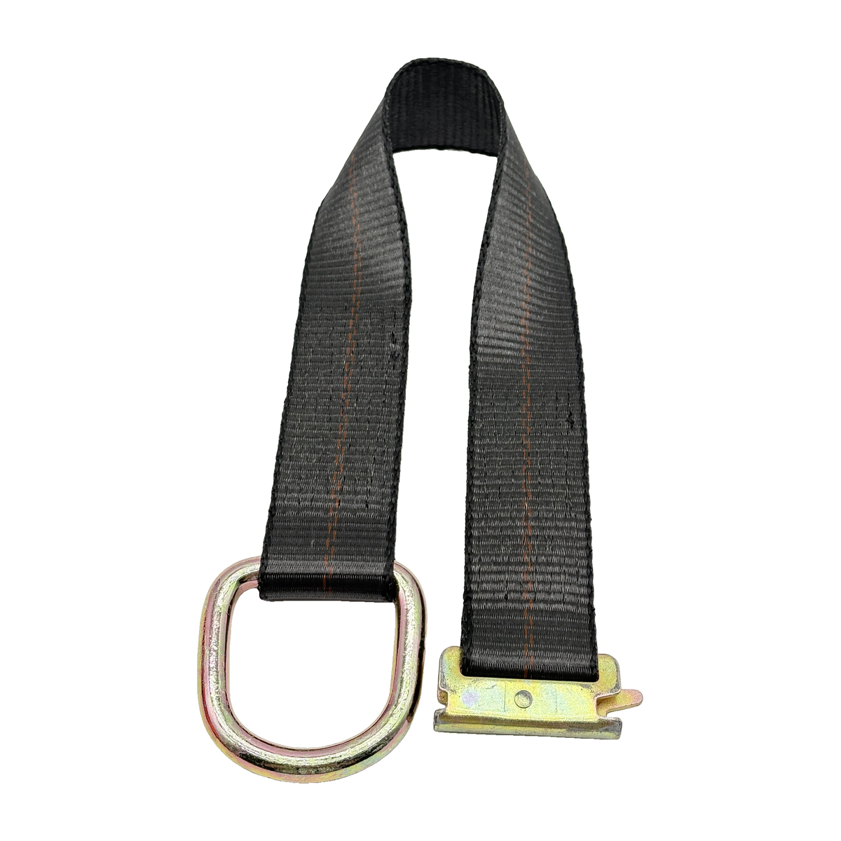 2" x 24" 1-Ply Strap Extension w/E-Track Spring Fitting on One End w/D-Ring on Opposite End - Black