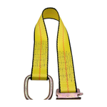 2" x 24" 1-Ply Strap Extension w/E-Track Spring Fitting on One End w/D-Ring on Opposite End - Yellow