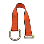 2" x 24" 1-Ply Strap Extension w/E-Track Spring Fitting on One End w/D-Ring on Opposite End - Orange