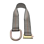 2" x 24" 1-Ply Strap Extension w/E-Track Spring Fitting on One End w/D-Ring on Opposite End - Gray