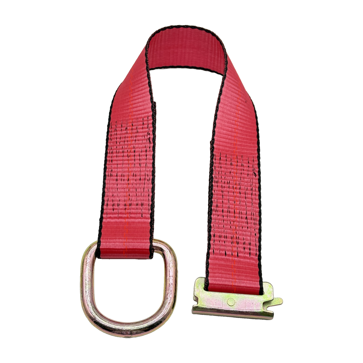 2" x 24" 1-Ply Strap Extension w/E-Track Spring Fitting on One End w/D-Ring on Opposite End - Red