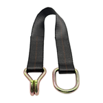 2" x 24" 1-Ply Strap Extension w/HD Double J Hook on One End w/D-Ring on Opposite End - Black
