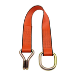 2" x 24" 1-Ply Strap Extension w/HD Double J Hook on One End w/D-Ring on Opposite End - Orange