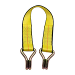 2" x 24" 1-Ply Strap Extension w/HD Double J Hook on Both Ends - Yellow