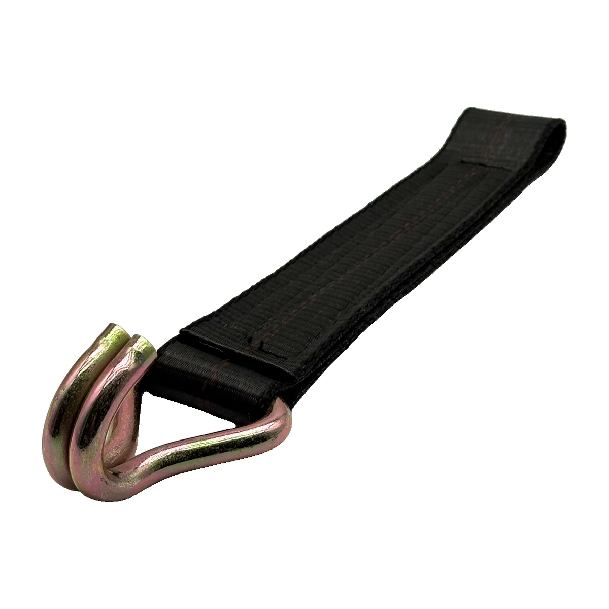 2" x 12" HD 3 Ply Center Short End/Ratchet Buckle End w/Heavy Duty 2" Double "J" Hook - Black