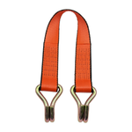2" x 24" 1-Ply Strap Extension w/HD Double J Hook on Both Ends - Orange