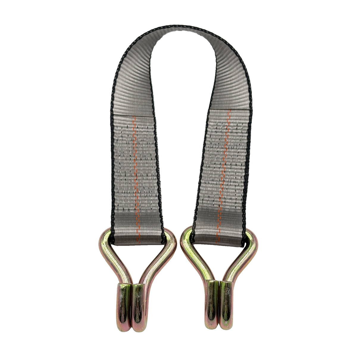 2" x 24" 1-Ply Strap Extension w/HD Double J Hook on Both Ends - Gray