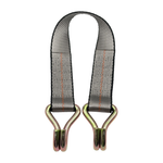 2" x 24" 1-Ply Strap Extension w/HD Double J Hook on Both Ends - Gray