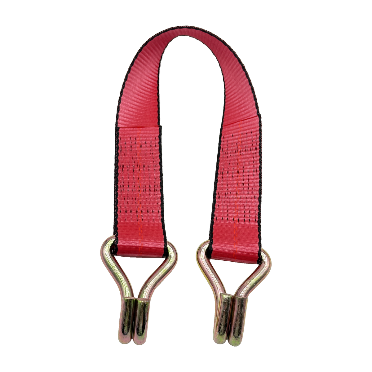 2" x 24" 1-Ply Strap Extension w/HD Double J Hook on Both Ends - Red