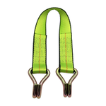 2" x 24" 1-Ply Strap Extension w/HD Double J Hook on Both Ends - Green