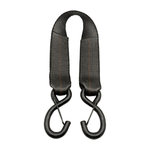 2" x 24" 1-Ply Strap Extension w/5,500 lb Break Strength Vinyl Coated S-Hooks w/Safety Latch on Both Ends - Black